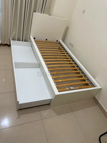 Ikea malm single size storage bed with IKEA mattress