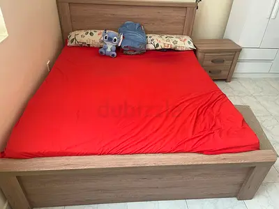 Moveout Sale – Queen Bed + Mattress + Bed Side Table