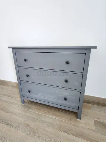 Gray 3-Drawer Wooden Dresser / Chest of Drawers - Good Condition
