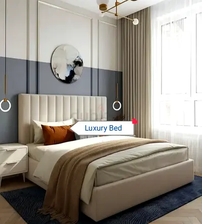 Brand New King Size Luxury Velvet Bed with Spring Mattress