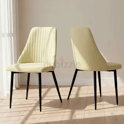 Set of 2 Veneto Grey Fabric Dining Chairs with Chrome Legs