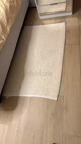 H&M Neutral textured bedside wool rug — cream, good condition