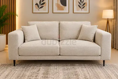 Beige 2-Seater Sofa - Comfortable, Good Condition