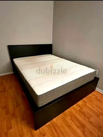Ikea queen size bed with mattress and storage drawers