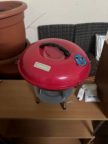 Small Portable Charcoal Kettle Grill - Red