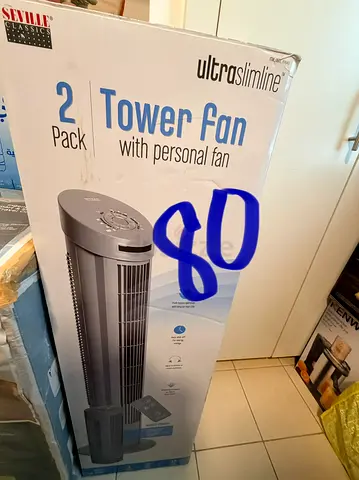 Seville Classics Ultraslimline Tower Fan 2-pack (new in box)