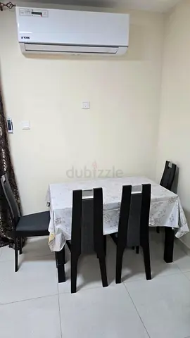 Compact 4-Seater Dining Table with Chairs - Black