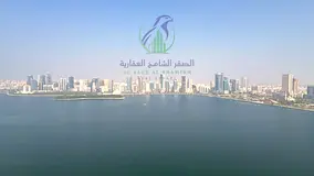 3BR apartment for annual rent in Al Majaz 3 Sharjah free parking balcony direct sea view built in wa