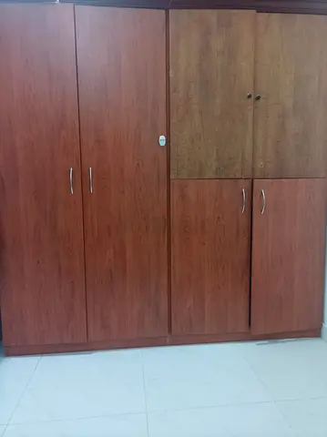 Large Wooden Wardrobe with Multiple Compartments — Good Condition