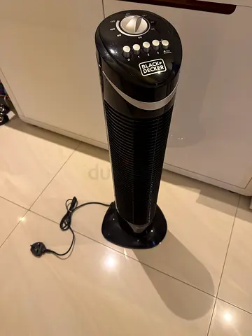 Black+Decker Tower Fan - Oscillating Pedestal Fan, Black