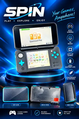 Used Nintendo 2DS XL-style Handheld Console – Working, with Charger