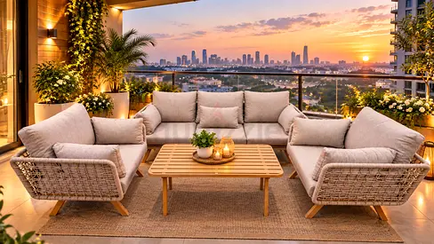Sofa set aluminium rope style outdoor furniture garden furniture