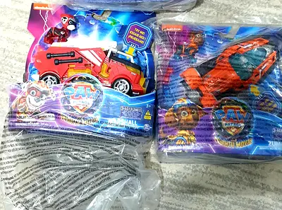 Paw Patrol Mini Vehicles - Marshall Fire Truck & Zuma Rescue Car (New, Sealed)