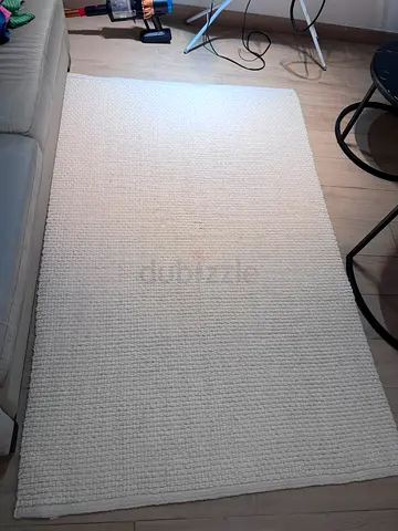 H&M wool Off-white textured area rug - good condition, 200*300 cm