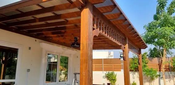 Solid Wooden Pergola / Gazabo /Wooden Fencing Outdoor Patio Cover - Manufacturing at own factory.