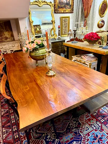 Marina Solid Wood Dining Table - Large Rectangular Rustic Finish