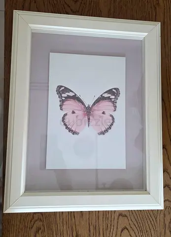 Framed Pink Butterfly Print in White Frame - IKEA