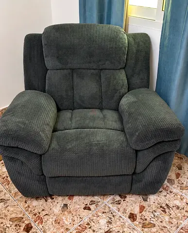 Comfortable dark grey single recliner armchair - used, excellent condition