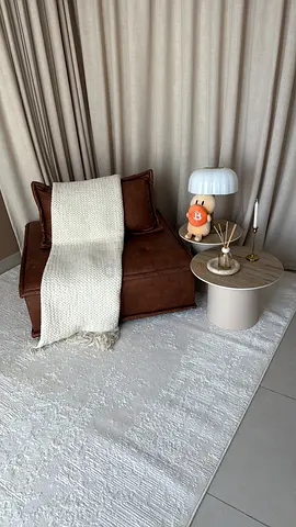 Sofa Seat, Blanket, 2 tables, Lamp, Rug