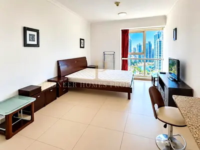 استوديو مفروش | Goldcrest Executive | إطلالة على المارينا والمدينة