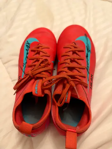 Signed football shoes