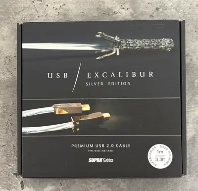 SUPRA USB Excalibur Silver Edition — Premium USB 2.0 A to B Cable, 1m