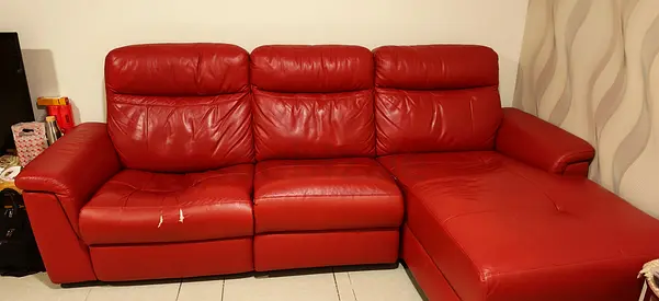 Read Leather 3 Seater Sofa with Recliner - 899 AED