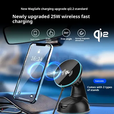 25W Magnetic Wireless Car Charger Mount - Fast Charging