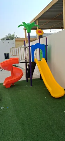 Outdoor Kids Playset with Two Slides and Climbing Platform