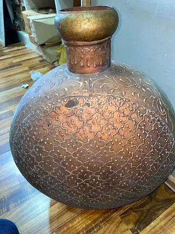 Antique Copper Engraved Decorative Vase-56cm height