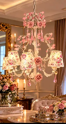 2 shabby chic chandeliers