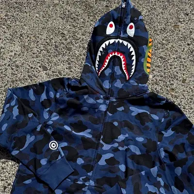 Bathing ape blue camo jacket