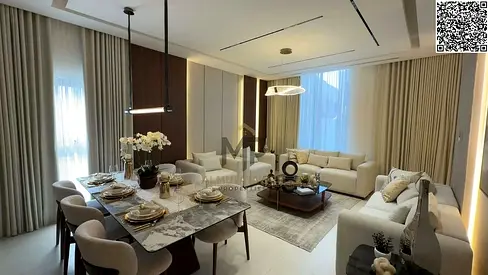 An upscale villa featuring a modern design and spacious interiors; the price includes registration