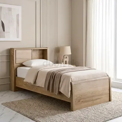New Curvy Plus Single Bed with Headboard Storage - 90x200 cm