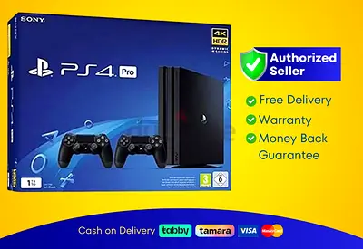 Sony PlayStation 4 - Pro - Black - 1TB with 2 Controller | New |  Warranty | FREE  Delivery