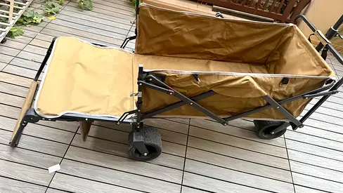 Folding Utility Wagon / Kids Pull Cart - Beige, Used