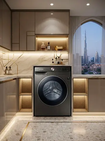 Samsung Latest Model Front Load Washing Machine, Black, Good Working Condition