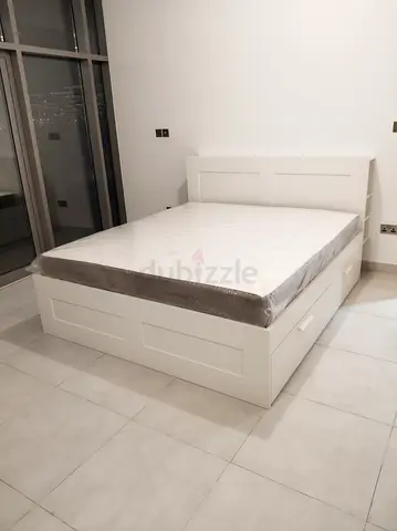 Ikea brimness king storage bed with ikea mattress like new
