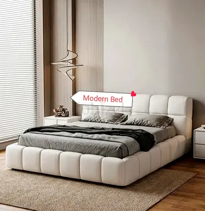 Elegant Luxury Velvet Bed King Size with Spring Mattress