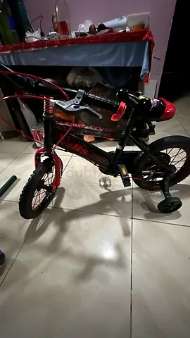 Kids 12" Red & Black Bicycle with Training Wheels