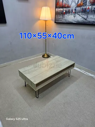 Low wooden coffee table with storage - 110x55x40cm
