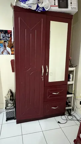 Used 2-door wardrobe with mirror and drawers - good condition