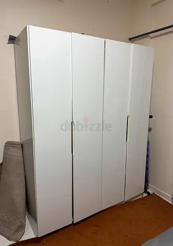 Free delivery White 4-Door Wardrobe / Armoire - Good Condition