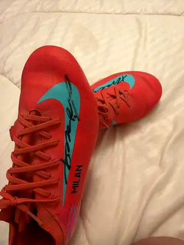 Signed football shoes