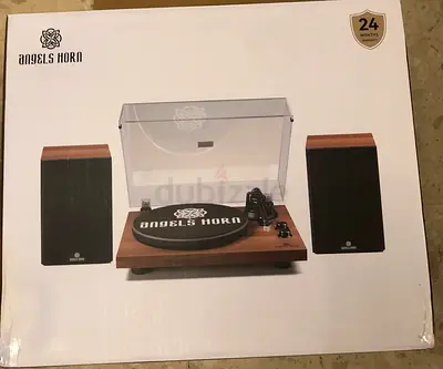 ANGELS HORN H00501 HI-FI BLUETOOTH TURNTABLE WITH STEREO BOOKSHELF SPEAKERS