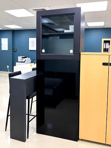 Tall Black Gloss Display Cabinet with Glass Door