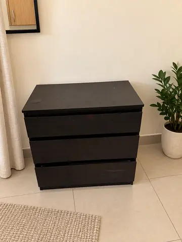 IKEA MALM 3-Drawer Chest – Black/Brown