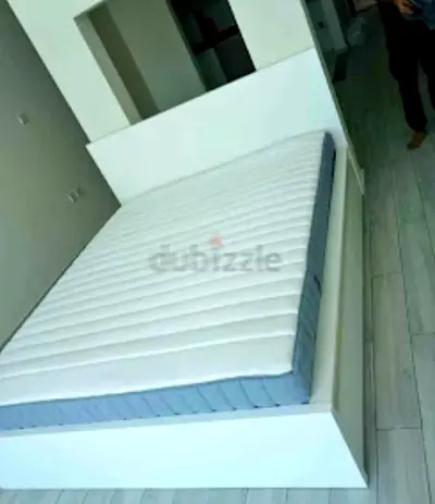 Ikea king size bed with mattress and storage drawers