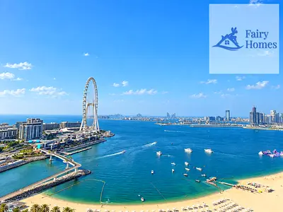 الطابق العلوي بغرفتي نوم | عين دبي وإطلالة على المارينا | شقة مفروشة