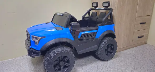 Blue toy car for kids with remote control at low price